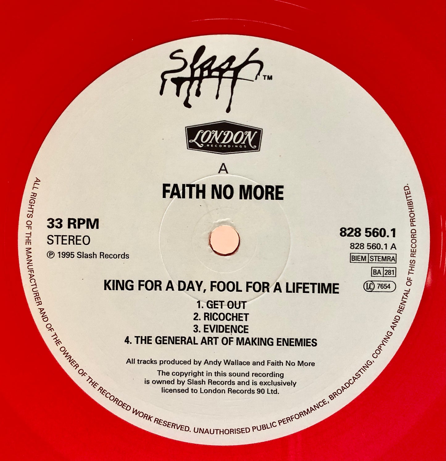 FAITH NO MORE - King for a day Fool for a lifetime - Doppio Vinile Rosso (Slash - London Records 1995, UK)