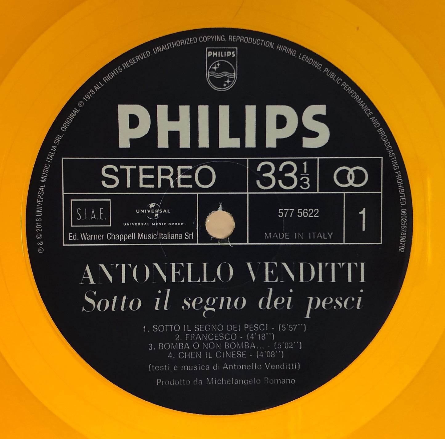 Antonello Venditti - Sotto il segno dei Pesci - Vinile Arancione Trasparente