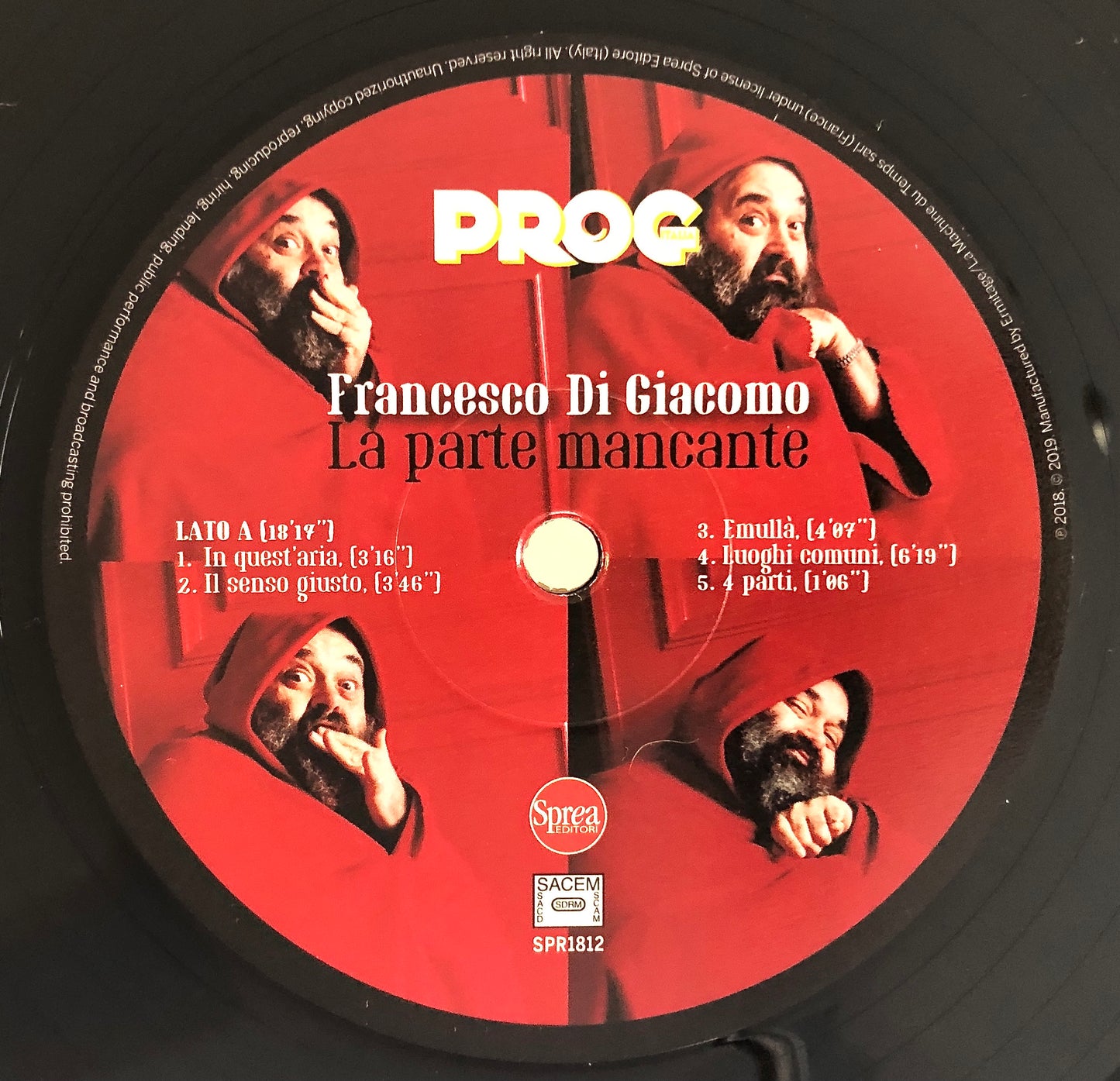 FRANCESCO DI GIACOMO - La parte mancante - Vinile Nero (Black Vinyl)