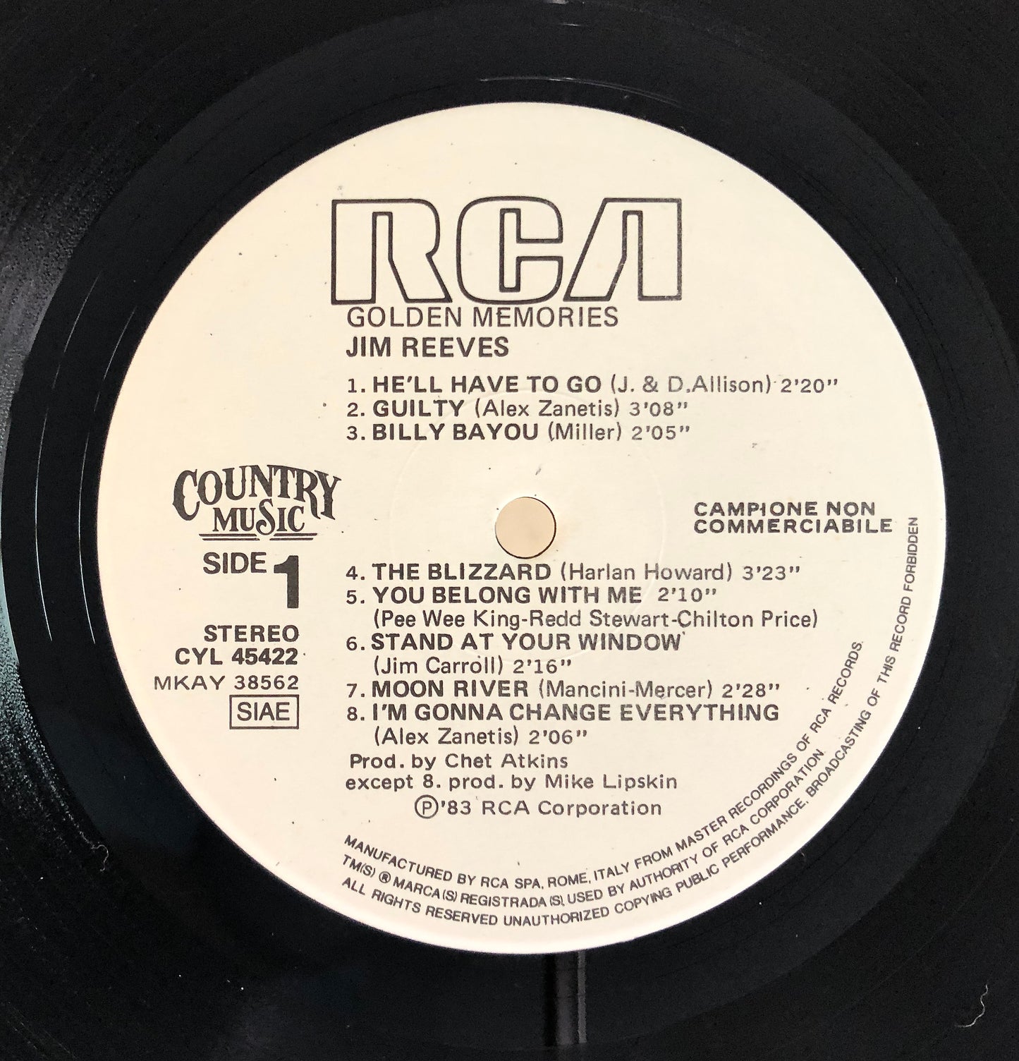 JIM REEVES - Golden Memories - Vinile Nero (Black Vinyl)