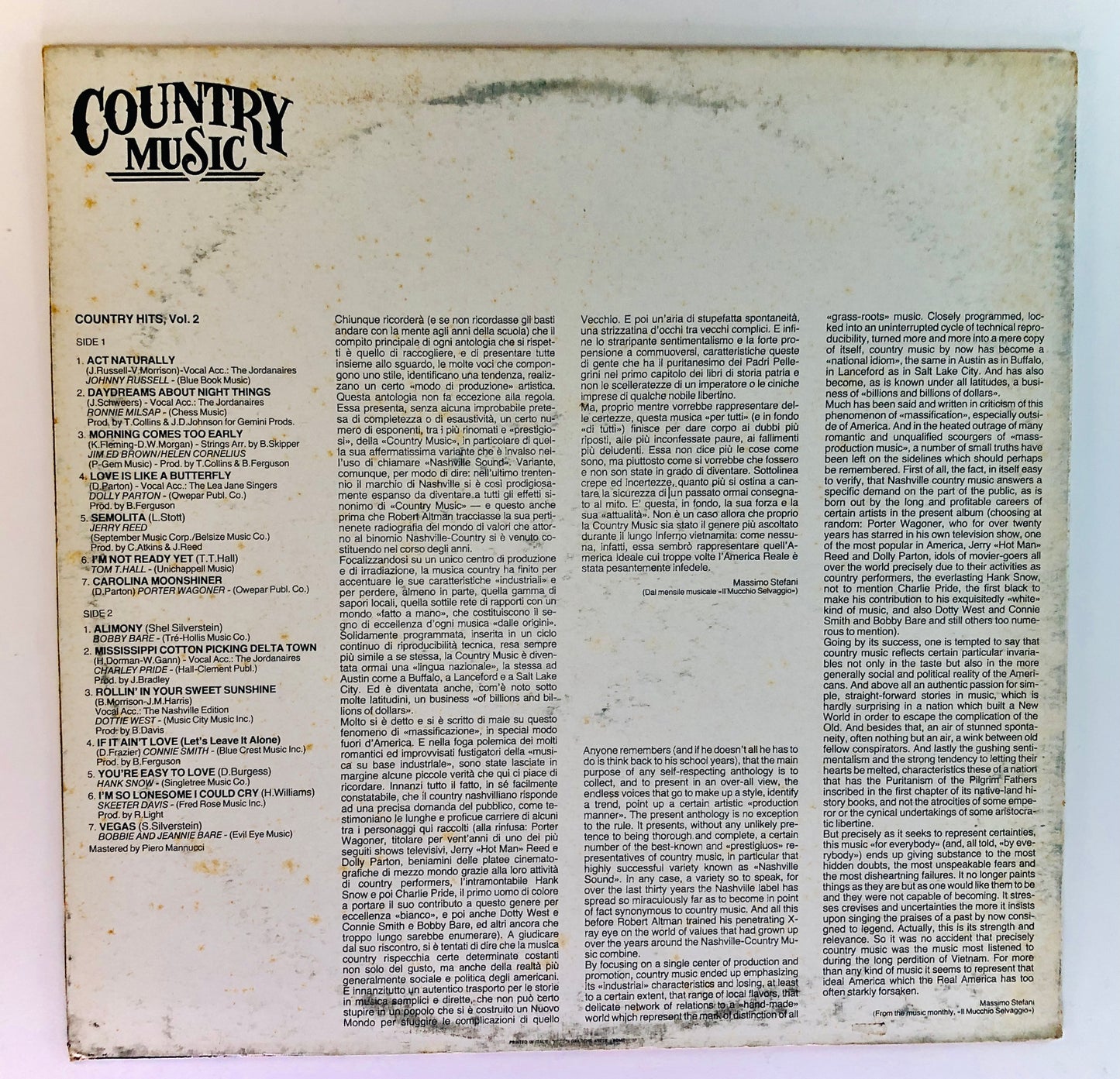 Country Music - Country HITS vol. 2 - Vinile Nero (Black Vinyl)