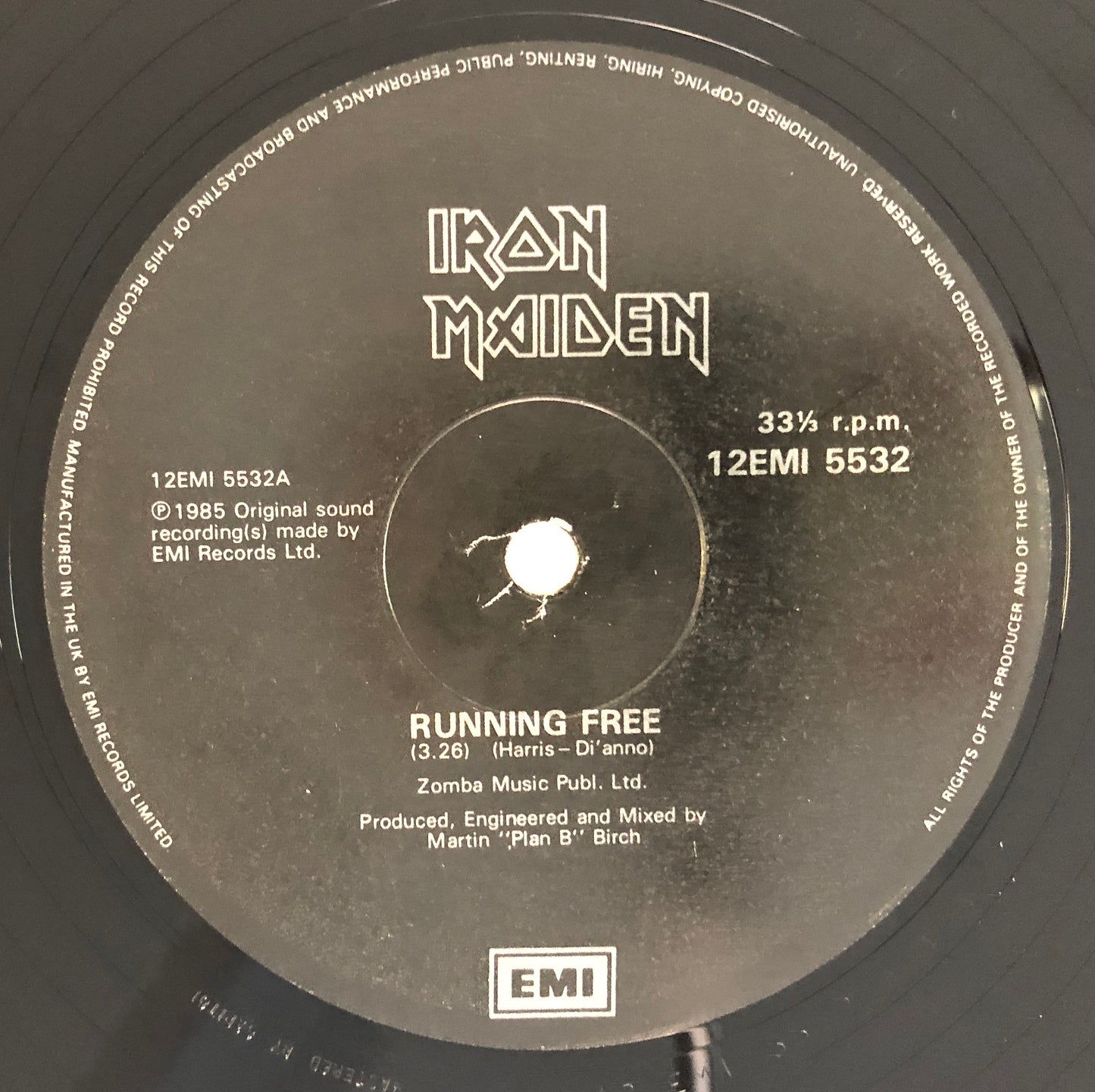 Iron Maiden - Running free - Vinile Nero (Black Vinyl) (EMI - 1985 (UK))