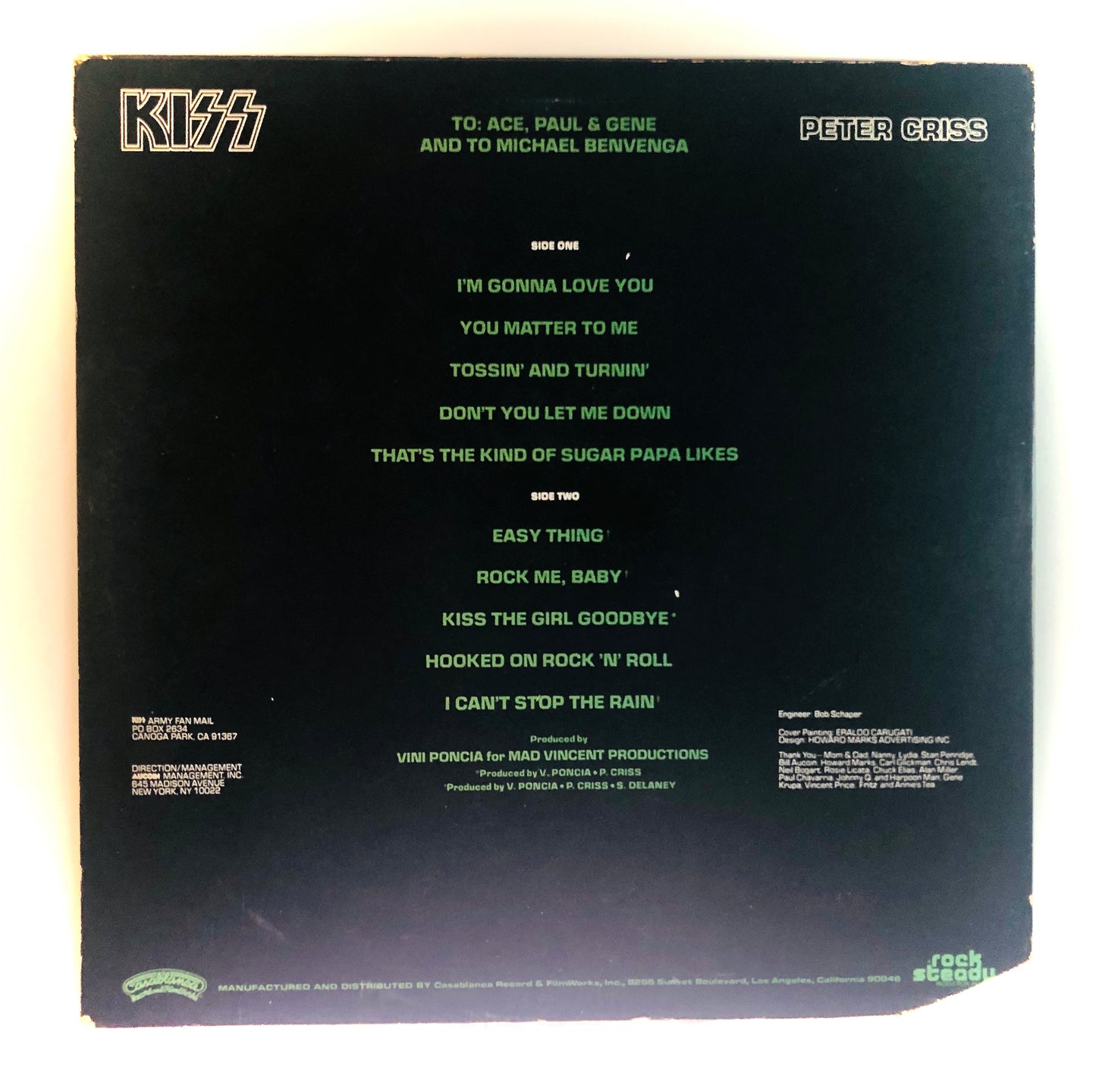 KISS - Peter Criss - Vinile Nero (Black Vinyl) (Casablanca - 1978 (USA))