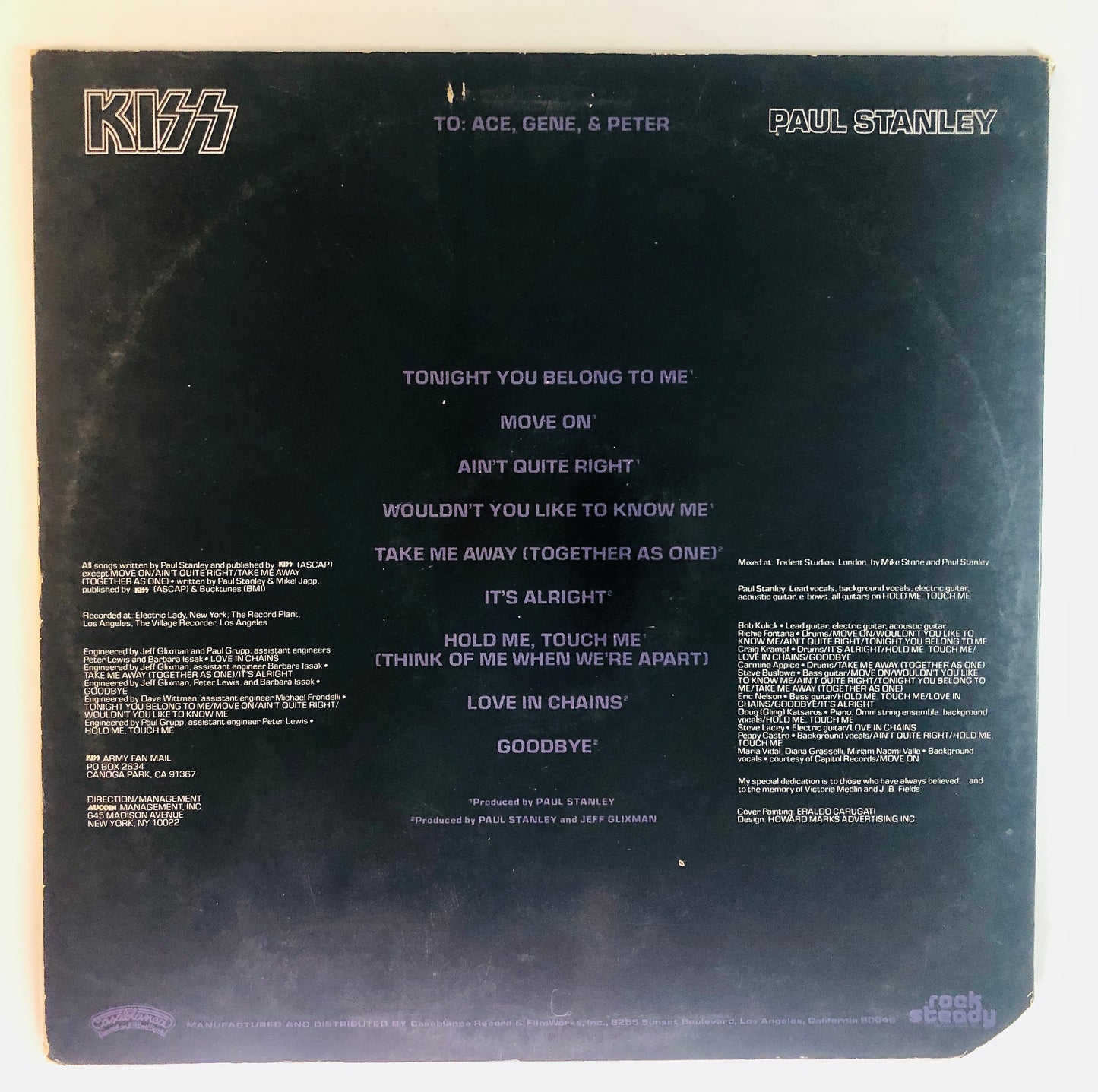 KISS - Paul Stanley - Vinile Nero (Black Vinyl) (Casablanca - 1978 (USA))