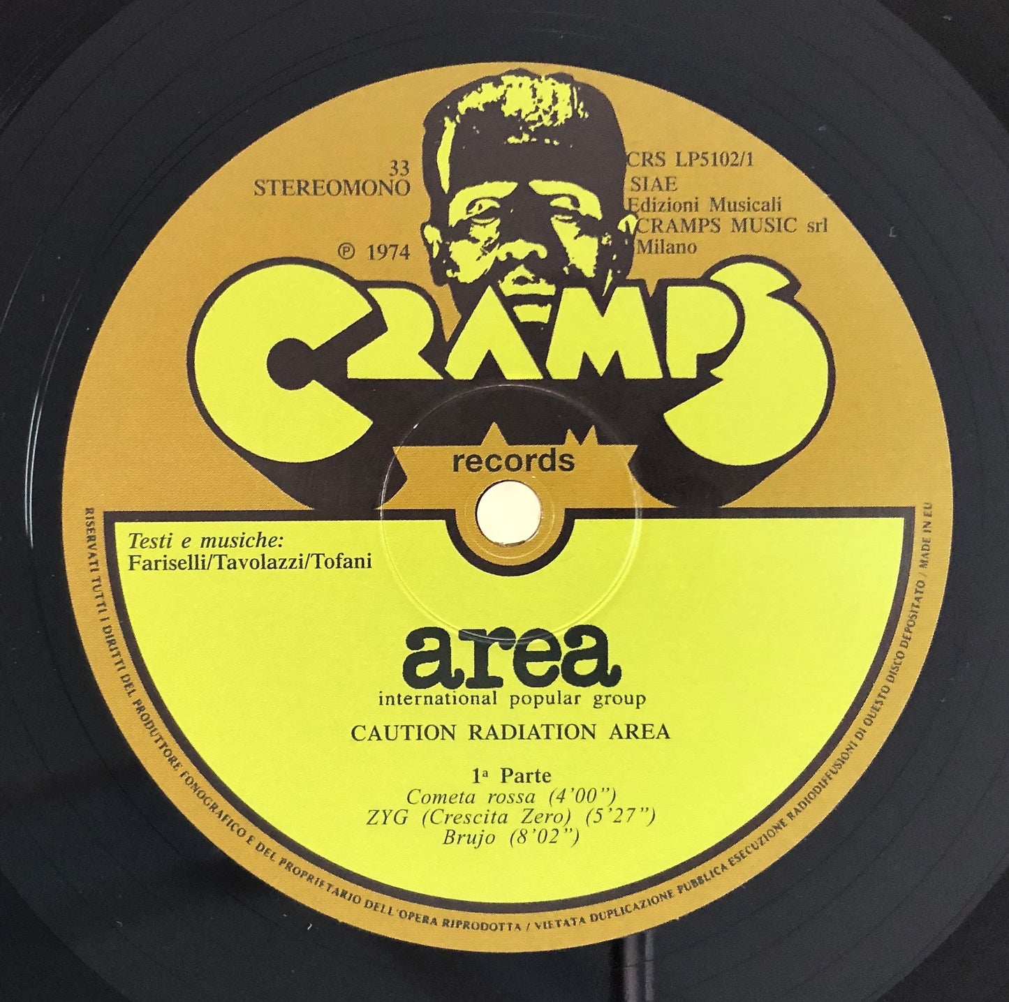 AREA - Caution Radiation Area - Vinile Nero (Black Vinyl) (Cramps Records 2018)