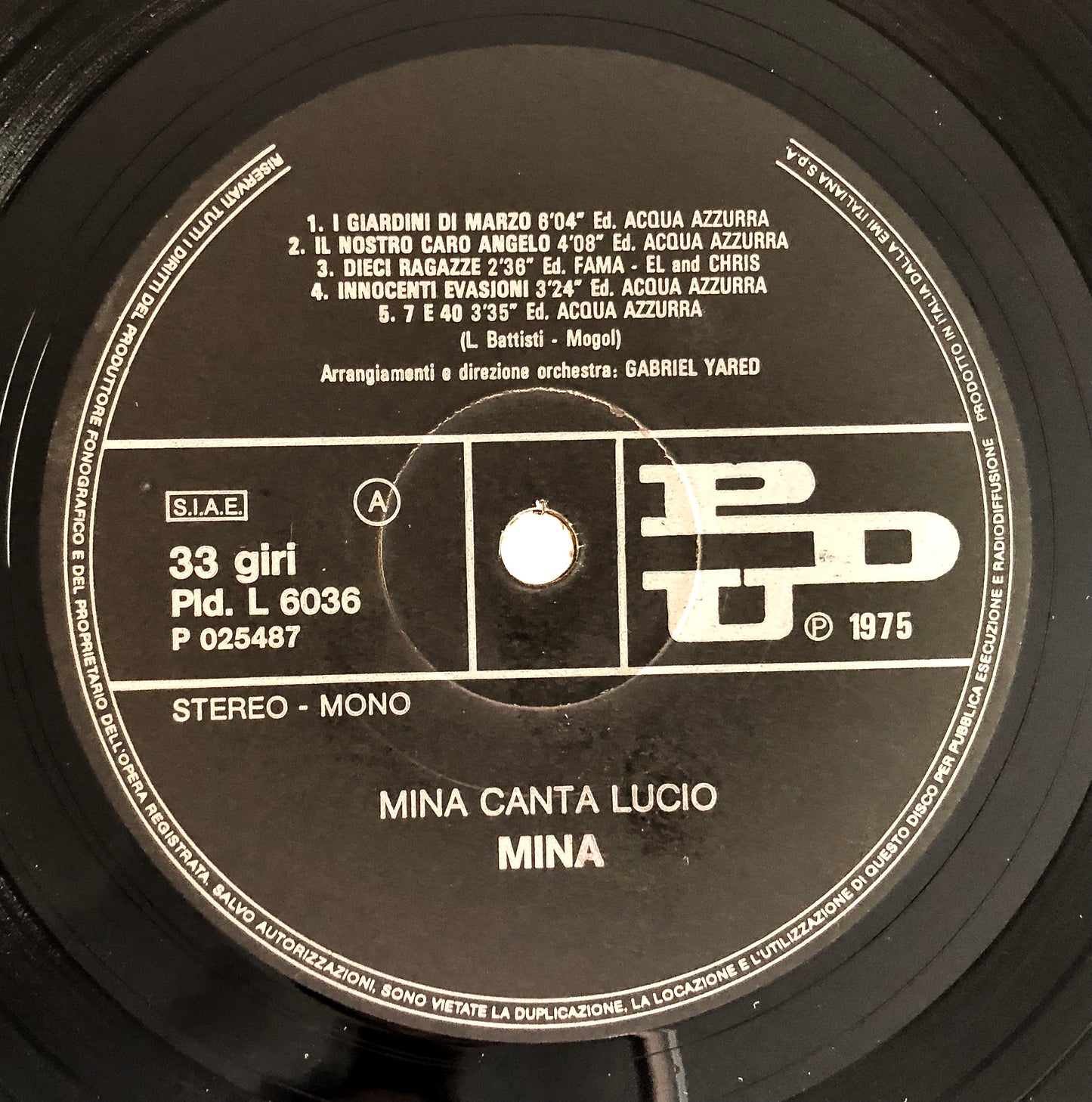 Mina - Mina canta Lucio - Vinile Nero (Black Vinyl) (PDU - 1982)