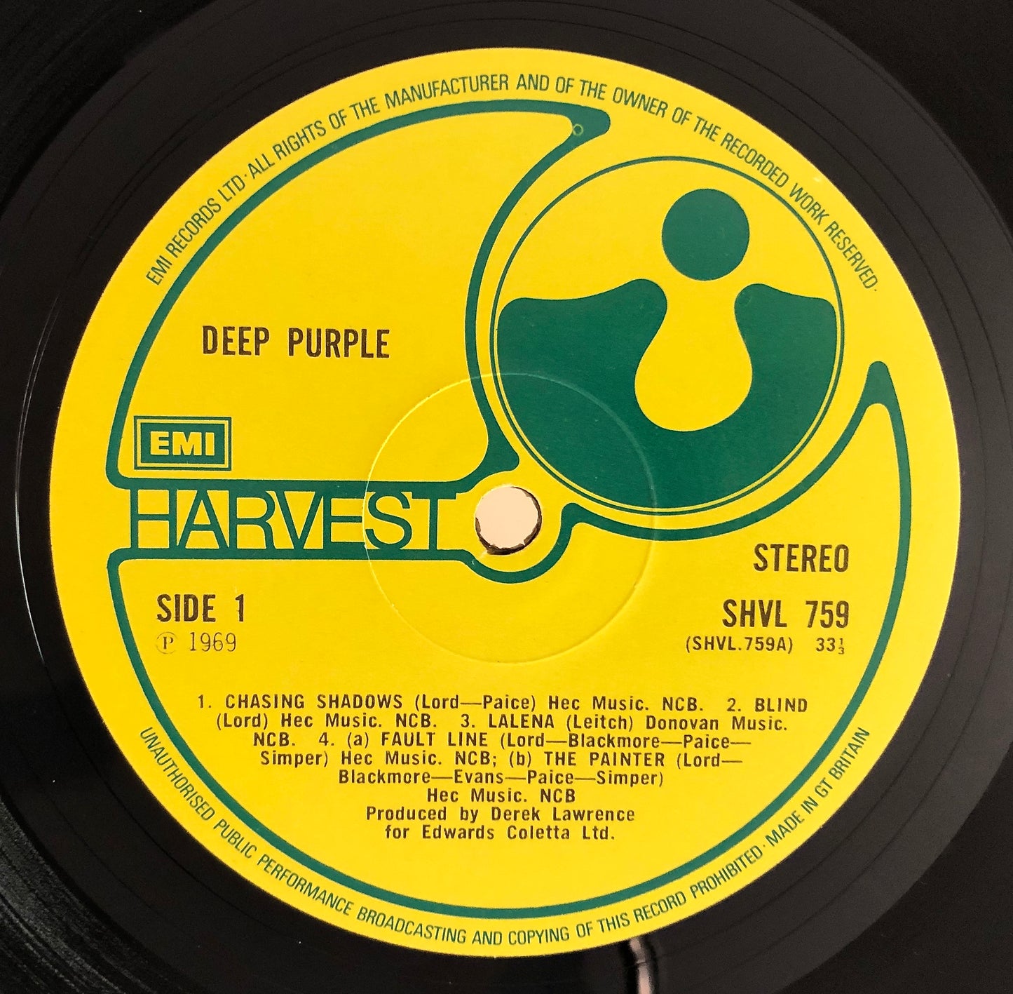 DEEP PURPLE - Deep Purple - Vinile Nero (Black Vinyl) (Harvest, 1969)