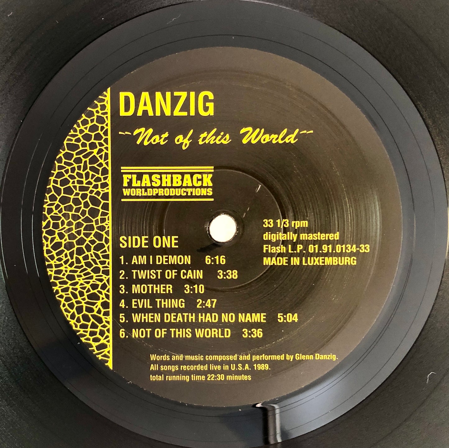 DANZIG - Not of this World (live in USA 1989) - Vinile Nero (Black Vinyl)