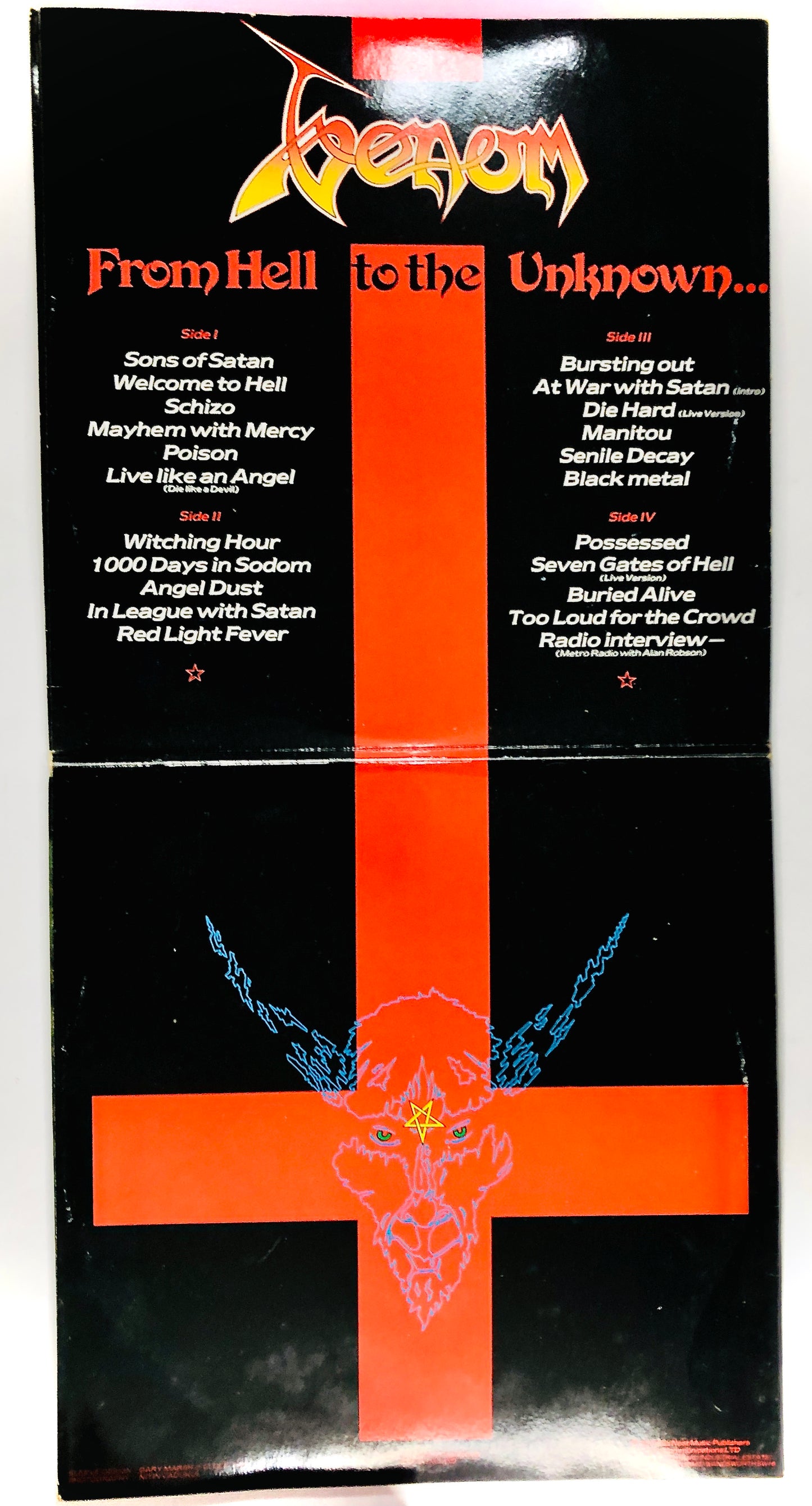 VENOM - from Hell to the Unknown… - Doppio Vinile Nero (Black Double Vinyl) (Raw Power 1985 UK)