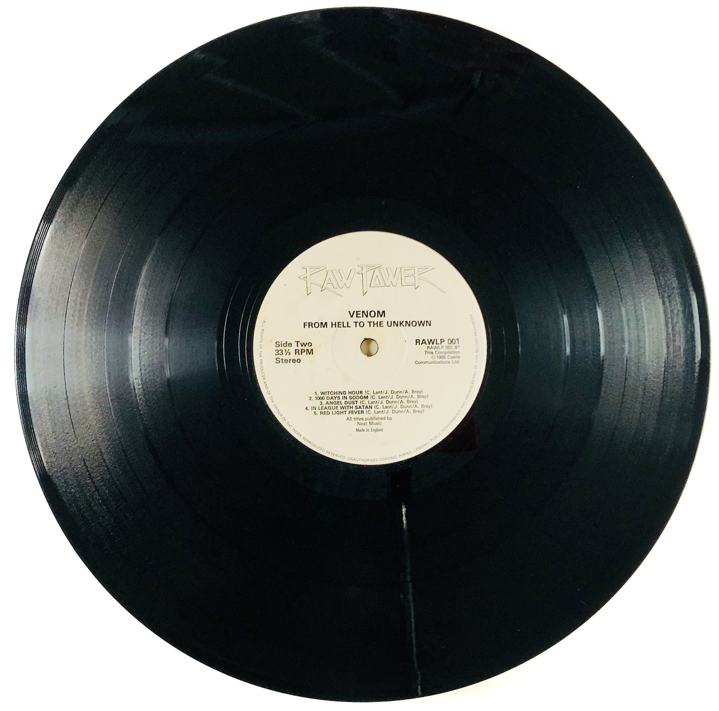 VENOM - from Hell to the Unknown… - Doppio Vinile Nero (Black Double Vinyl) (Raw Power 1985 UK)