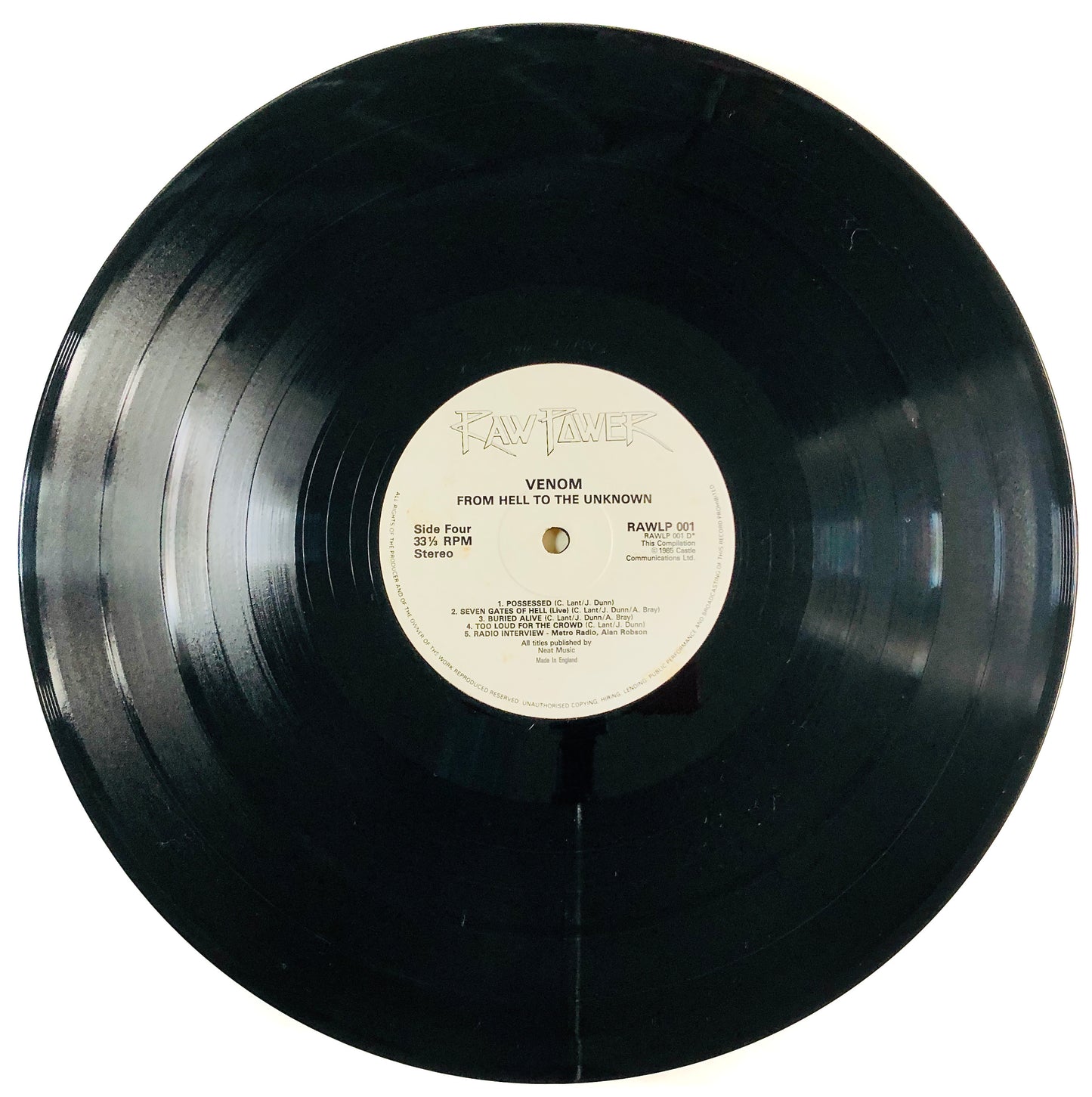VENOM - from Hell to the Unknown… - Doppio Vinile Nero (Black Double Vinyl) (Raw Power 1985 UK)