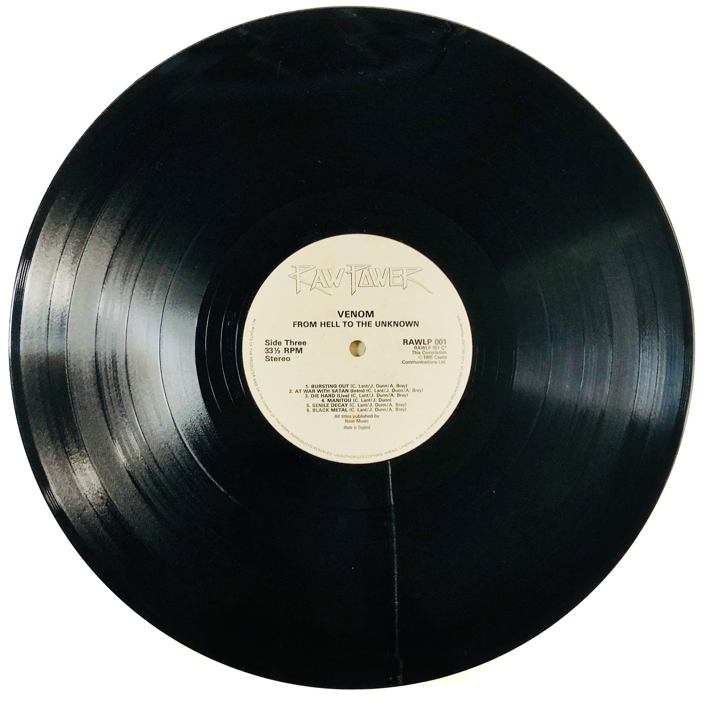 VENOM - from Hell to the Unknown… - Doppio Vinile Nero (Black Double Vinyl) (Raw Power 1985 UK)