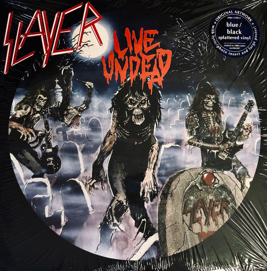 SLAYER - Live Undead - Vinile Splatter Blu / Nero + Toppa (USA, ed. lim. 1000 copie)