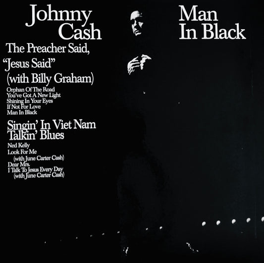 JOHNNY CASH - Man in Black -  Vinile Nero (Black Vinyl)