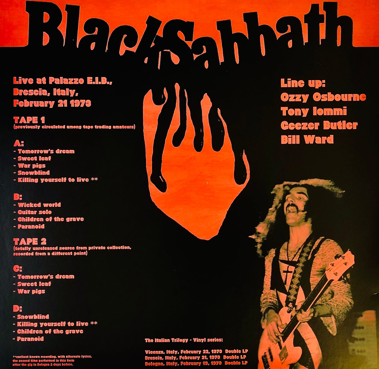 BLACK SABBATH - Live in Brescia (21/02/1973) - Vinile Rosso Marmorizzato