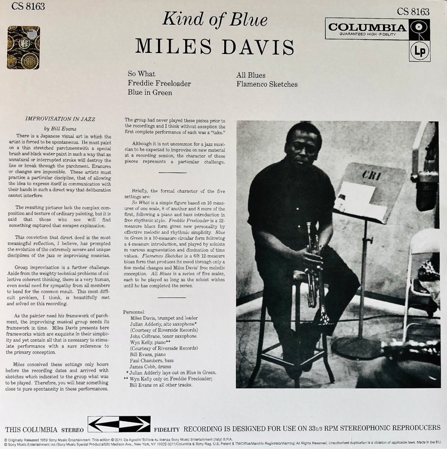 MILES DAVIS - Kind of Blue - Vinile Nero