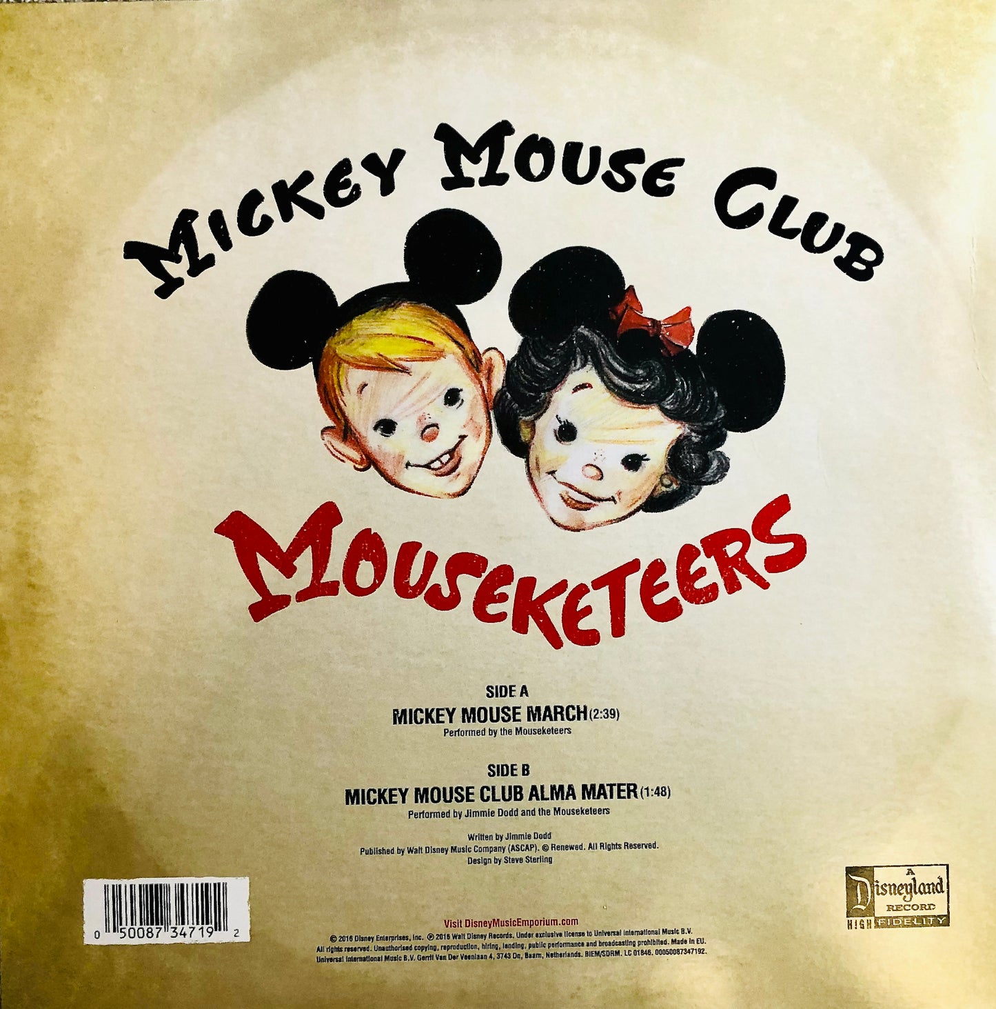 MICKEY MOUSE CLUB - Mickey Mouse March / Mickey Mouse Club Alma Mater - Picture Vinyl