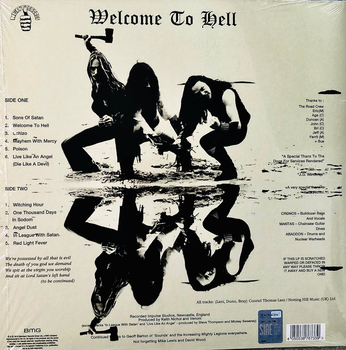 VENOM - Welcome to Hell - Vinile Nero Rimasterizzato + Spilla e Toppa