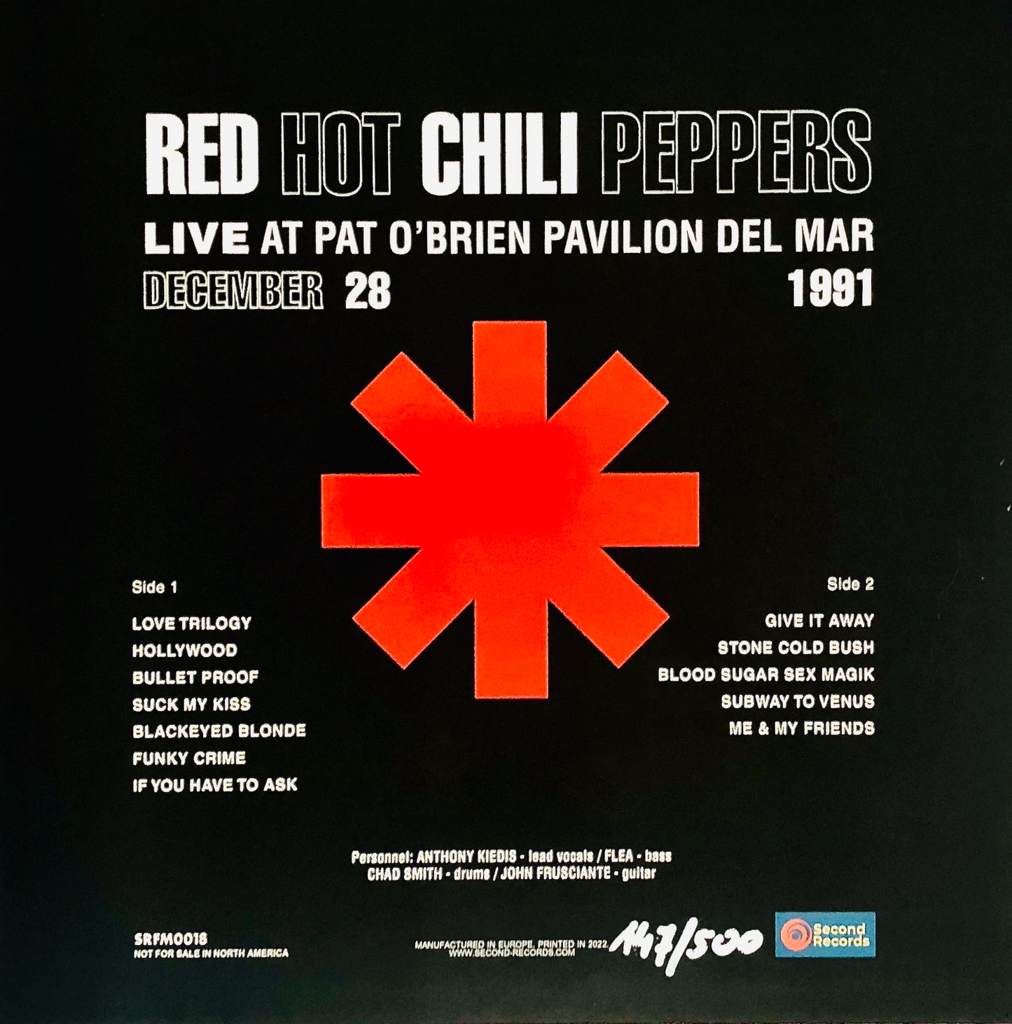 RED HOT CHILI PEPPERS - Live at Pat O’ Brien Pavilion del Mar - Vinile Marmorizzato / Metal