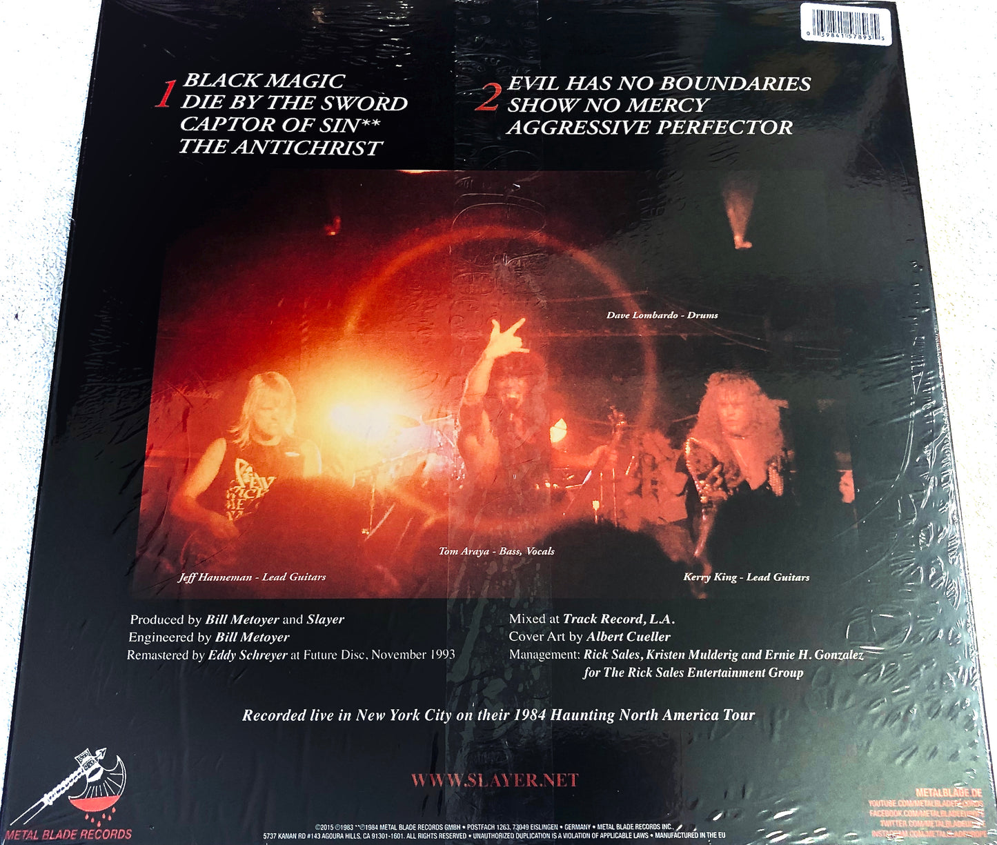 SLAYER - Live Undead - Vinile Splatter Blu / Nero + Toppa (USA, ed. lim. 1000 copie)