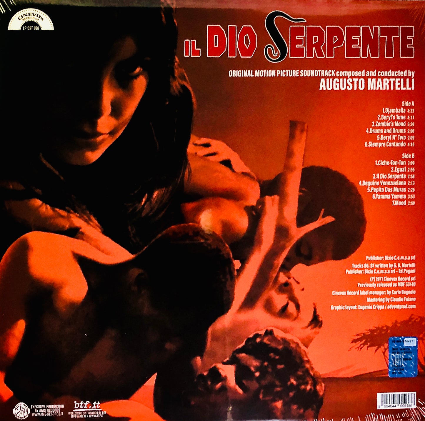 AUGUSTO MARTELLI - Il Dio Serpente - Vinile Rosso Solido Rimasterizzato (Ed. Lim. 300 copie)