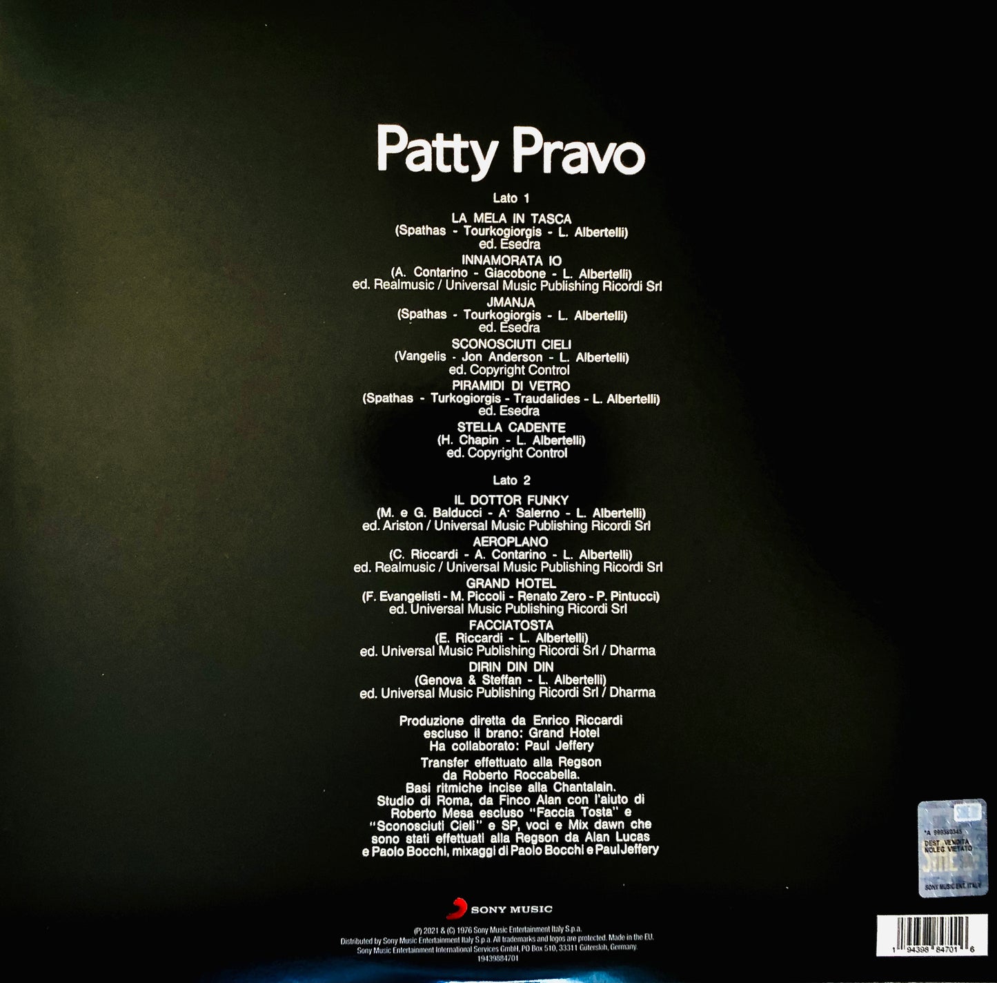 PATTY PRAVO - Patty Pravo - Vinile Bianco Solido (Ed. 45° Anniversario)