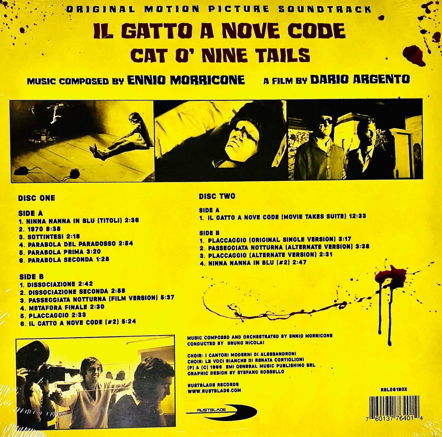 ENNIO MORRICONE - Il Gatto a nove code (Expanded Deluxe Edition) - Doppio Vinile (giallo fumo + argento marmorizzato)