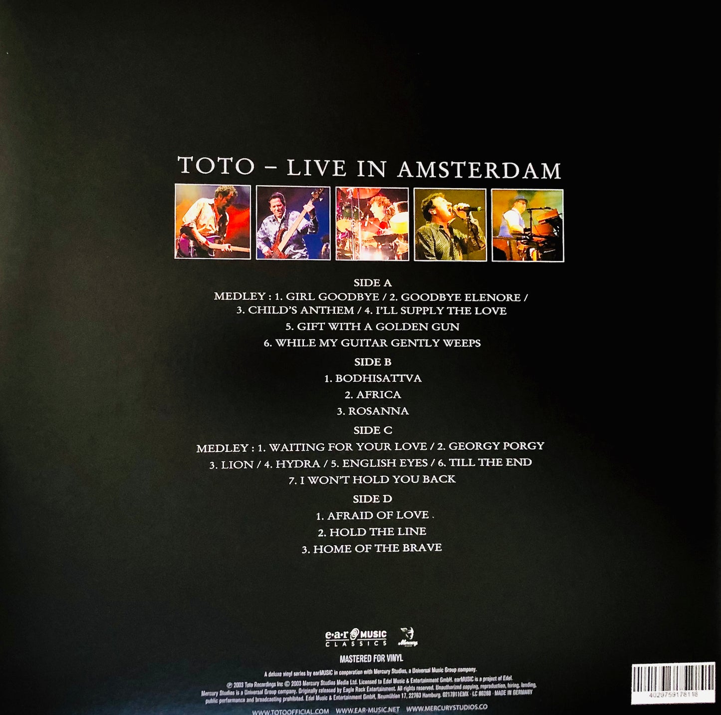 TOTO - Live in Amsterdam - 25th Anniversary - Vinile / Rock