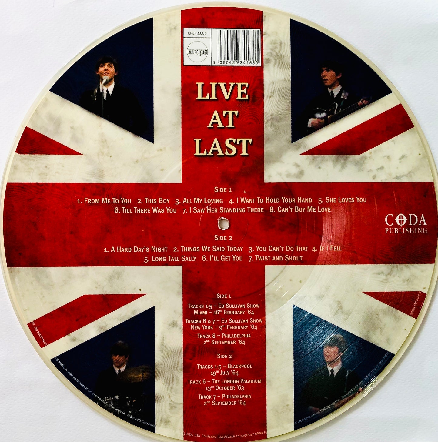 THE BEATLES - Live at Last - Picture Disc (made in UK)