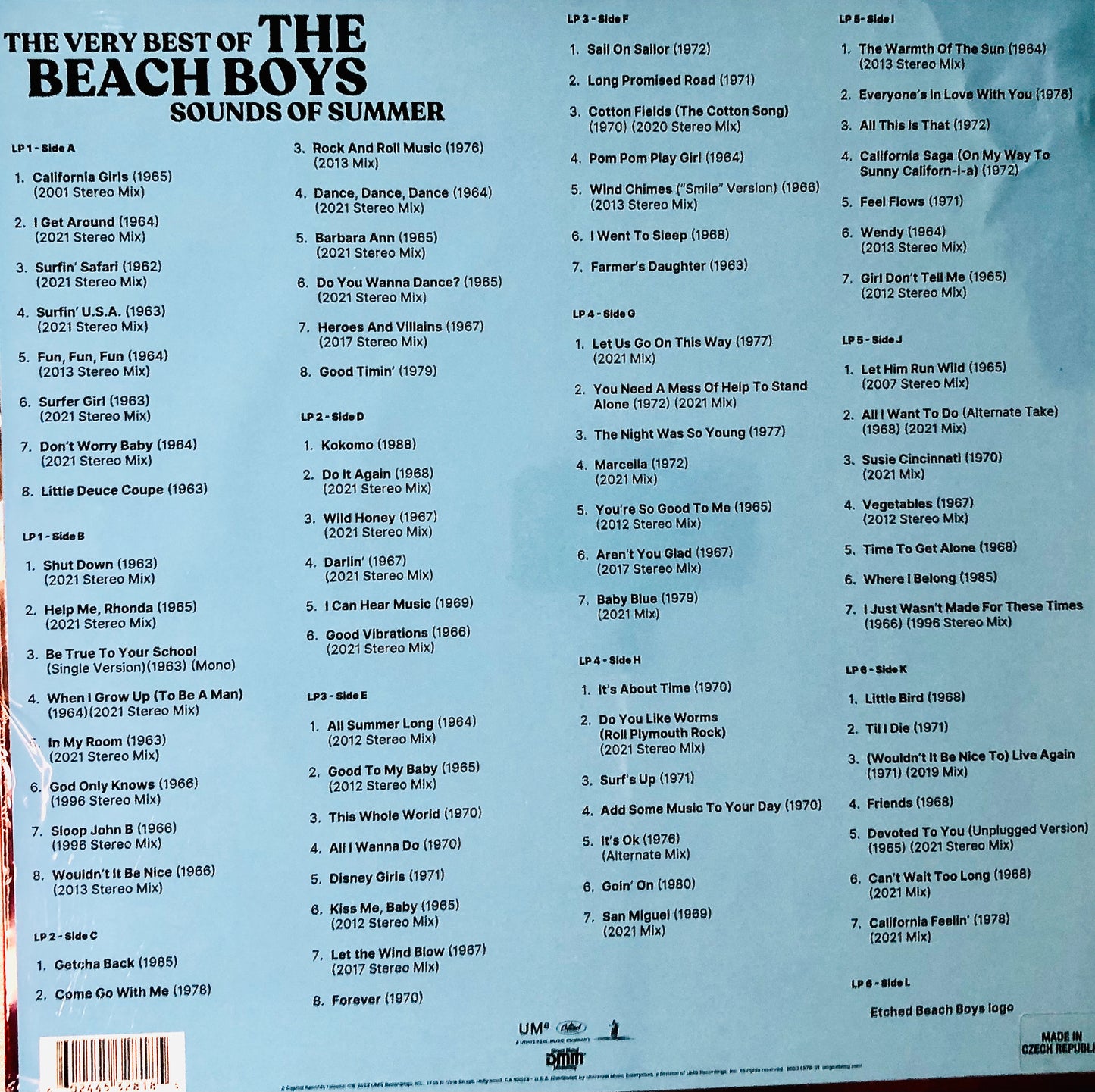 THE BEACH BOYS - Sounds of Summer (The Very Best of) - Cofanetto Deluxe (n° 6 Vinili)