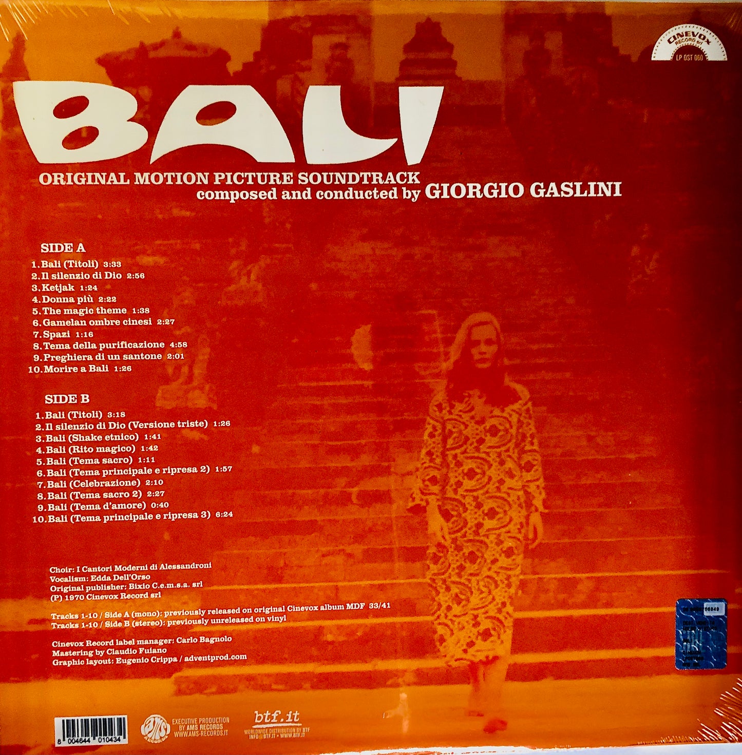 GIORGIO GASLINI - Bali - Vinile Arancione Solido Rimasterizzato / Colonna sonora