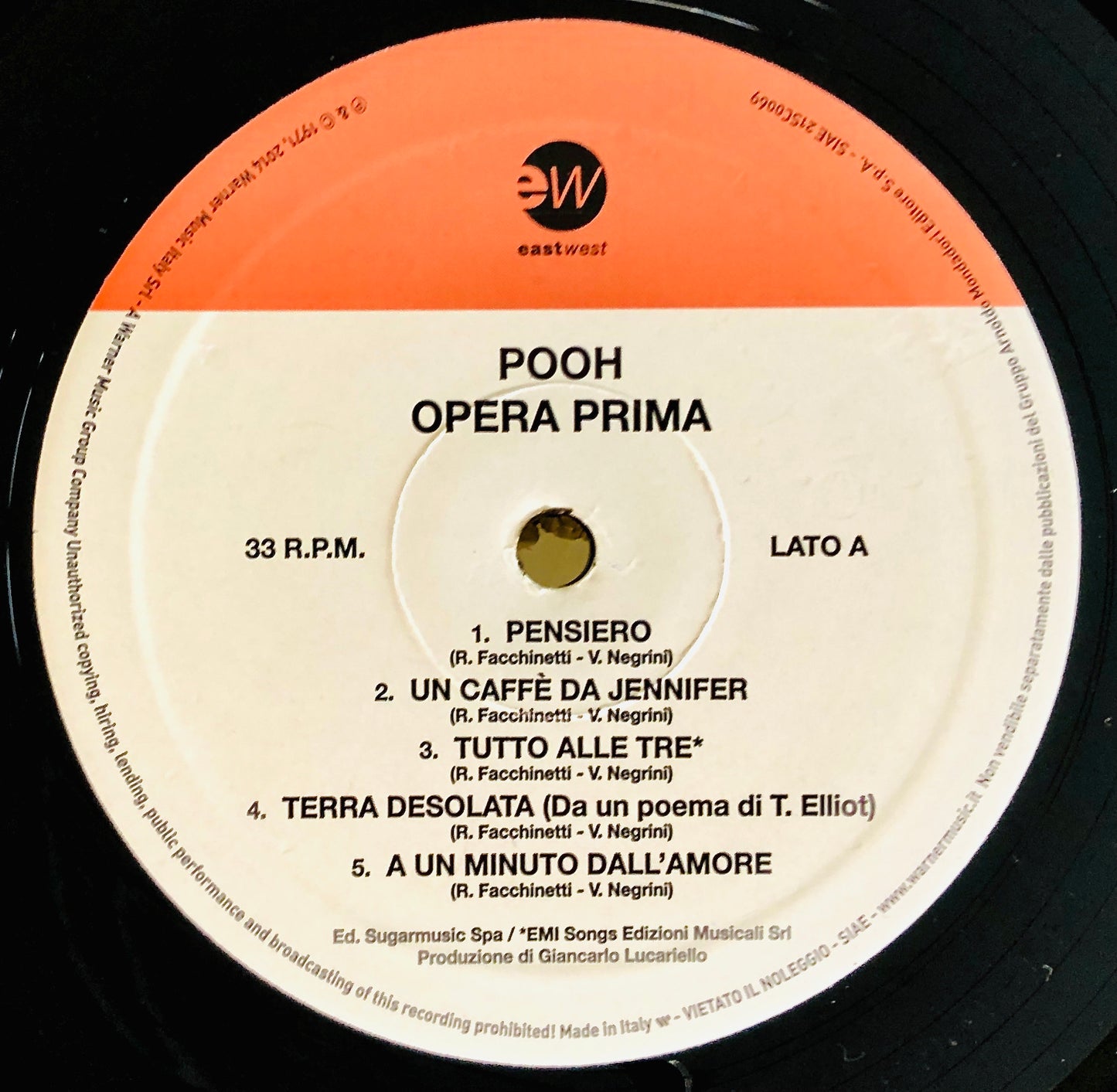 POOH - Opera Prima - Vinile Nero (Black Vinyl)