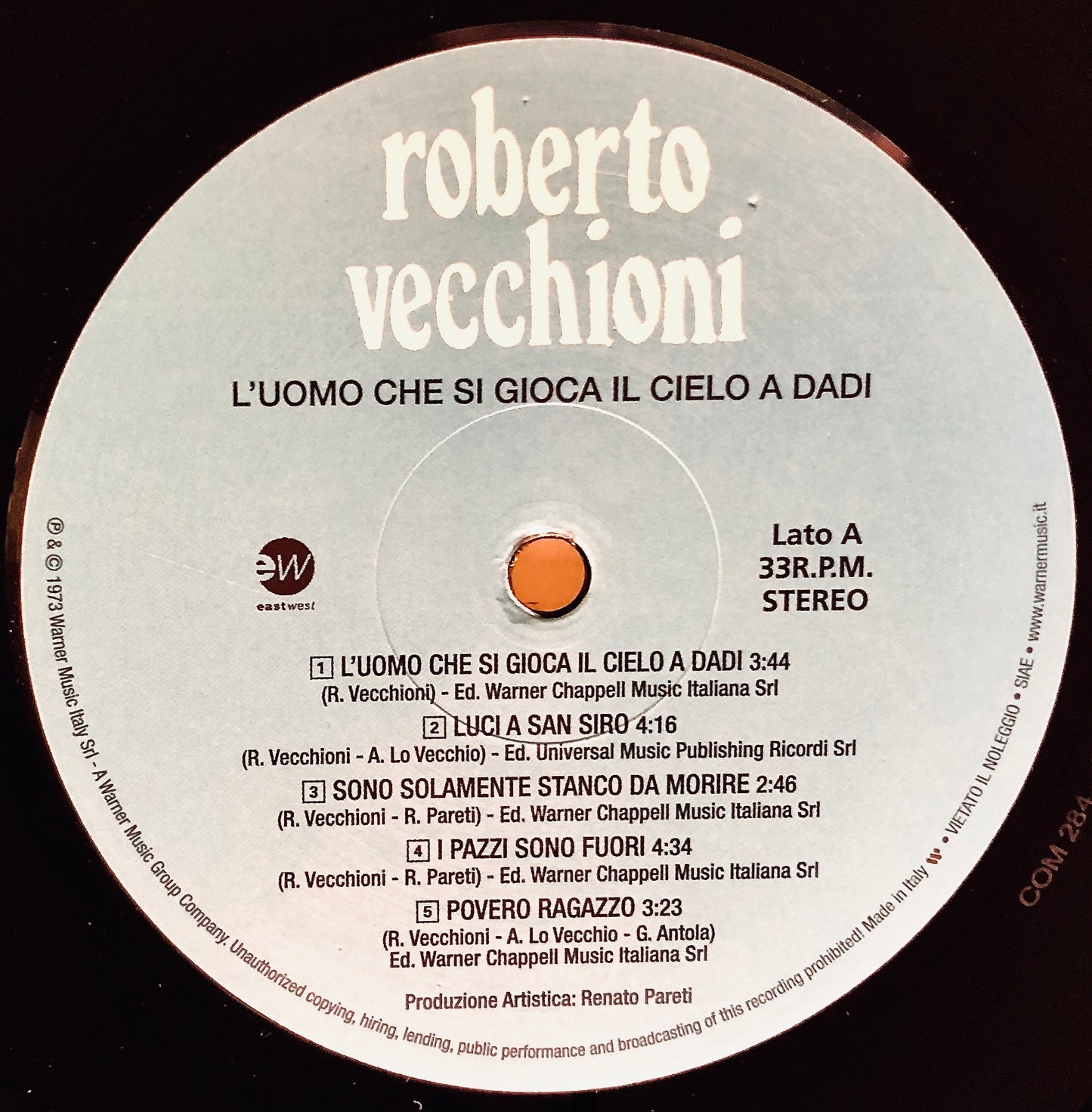 ROBERTO VECCHIONI - L’uomo che si gioca il cielo a dadi - Vinile Nero