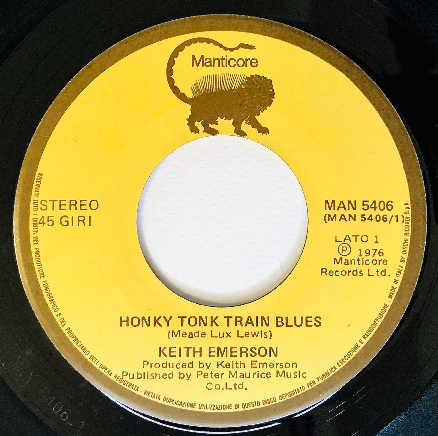 KEITH EMERSON - Honky Tonk Train Blues - 45rpm Usato (7" Used Vinyl)