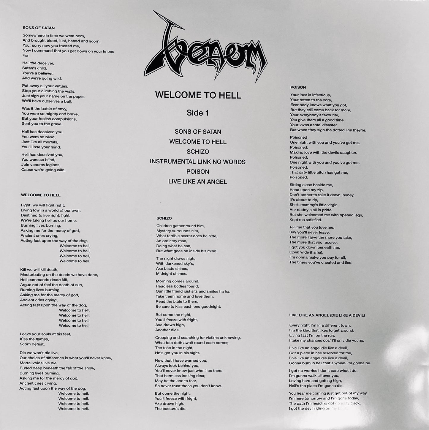 VENOM - Welcome to Hell - Vinile Dorato Splatter Nero (Ed. 40° Anniversario)