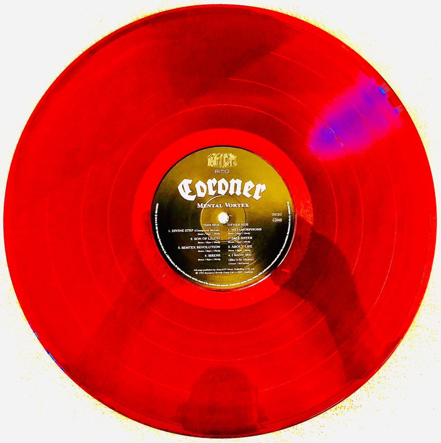 CORONER - Mental Vortex - Vinile Porpora Trasparente