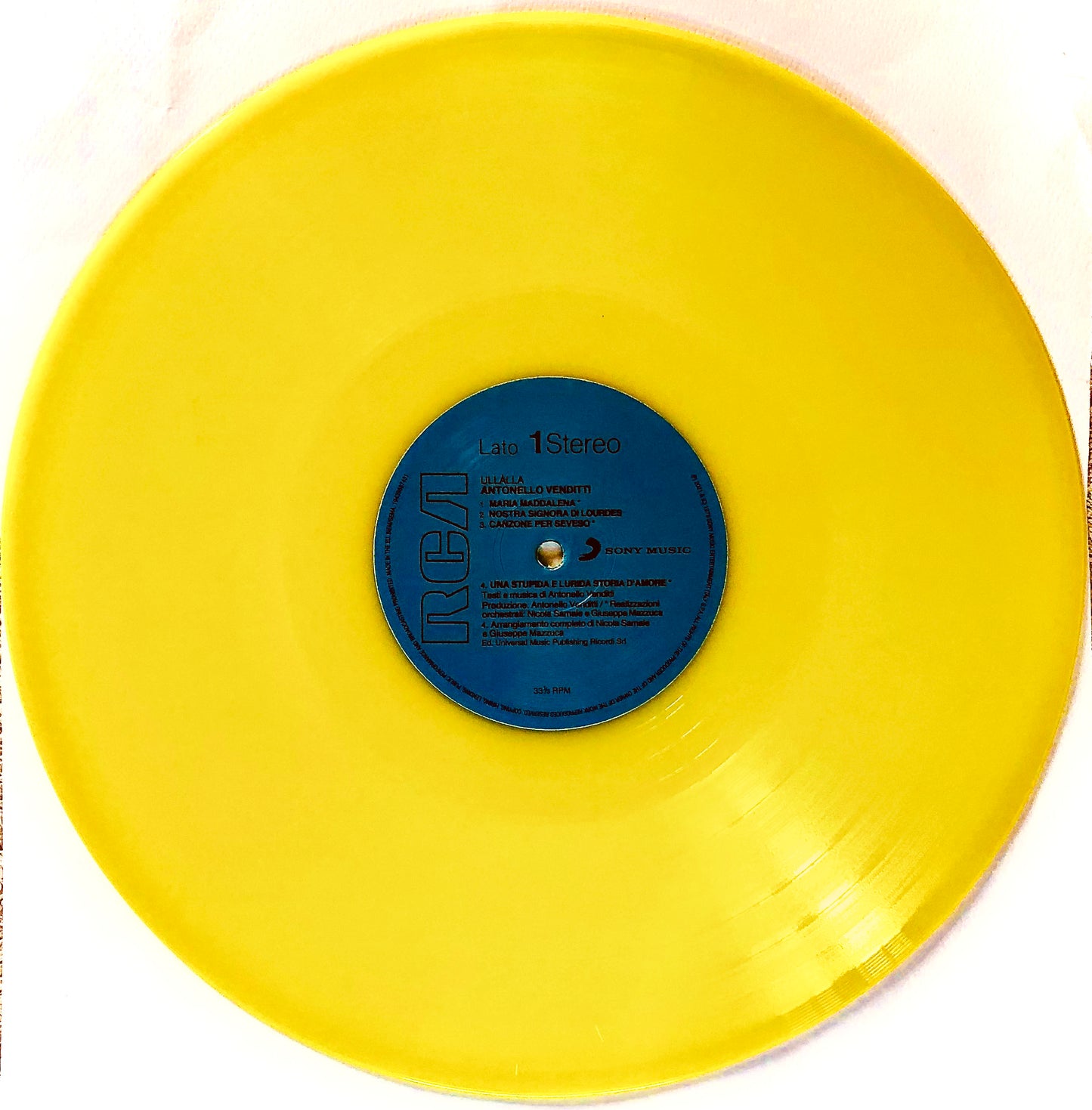 ANTONELLO VENDITTI - Ullàlla - Vinile Giallo Trasparente (Ed. Lim. 45° Anniversario)