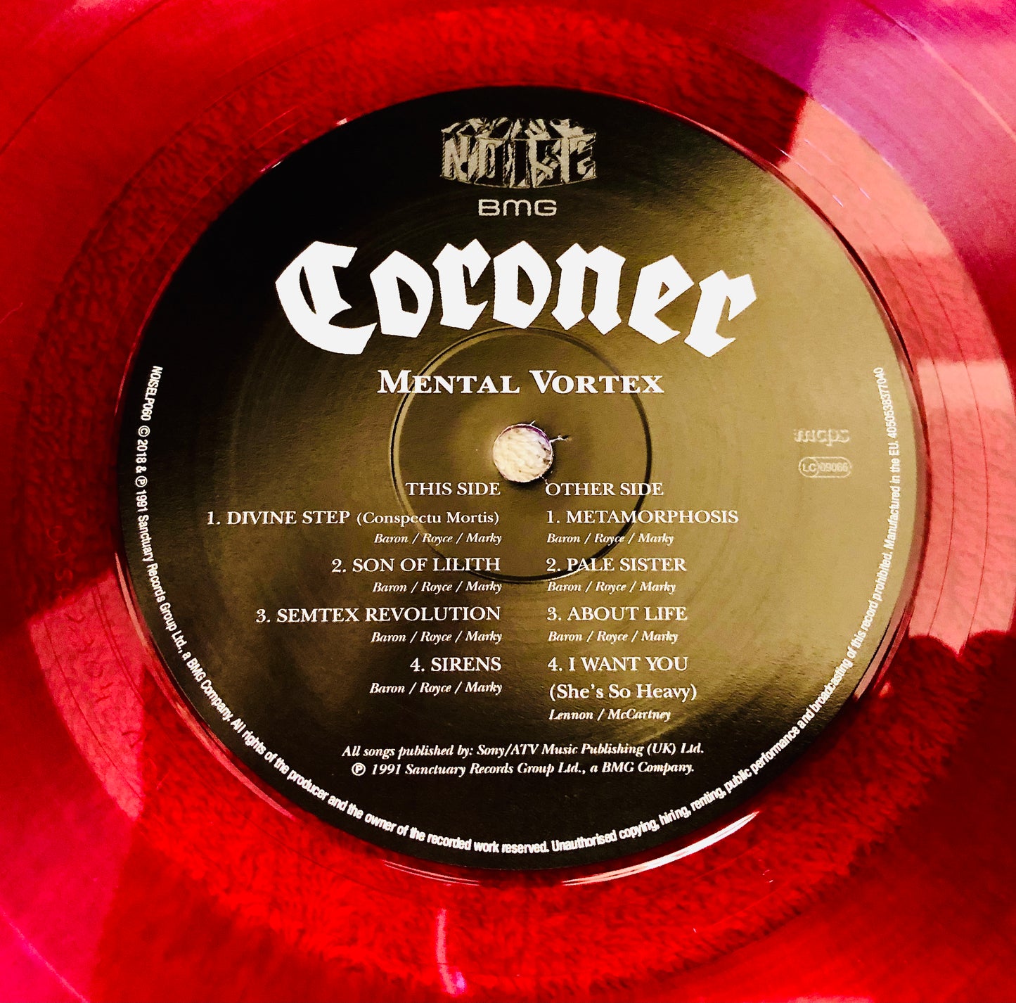 CORONER - Mental Vortex - Vinile Porpora Trasparente