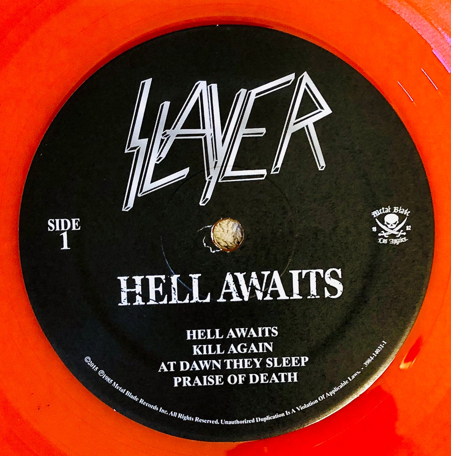 SLAYER - Hell Awaits - Vinile Arancione Trasparente (made in USA - Metal Blade Records)