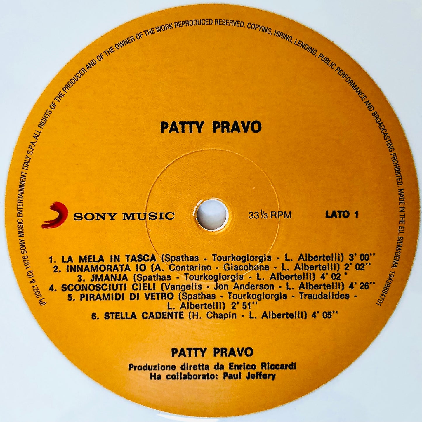 PATTY PRAVO - Patty Pravo - Vinile Bianco Solido (Ed. 45° Anniversario)