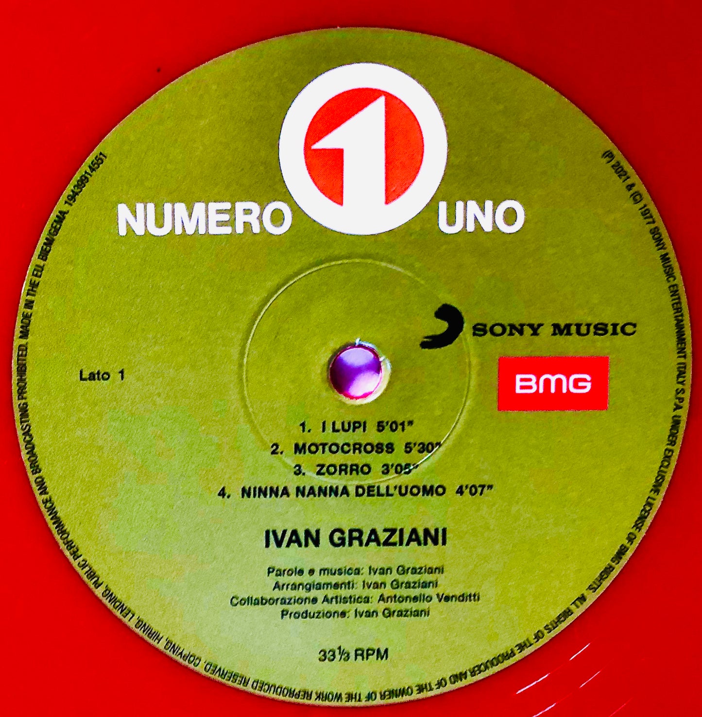 IVAN GRAZIANI - i lupi - Vinile Rosso Solido