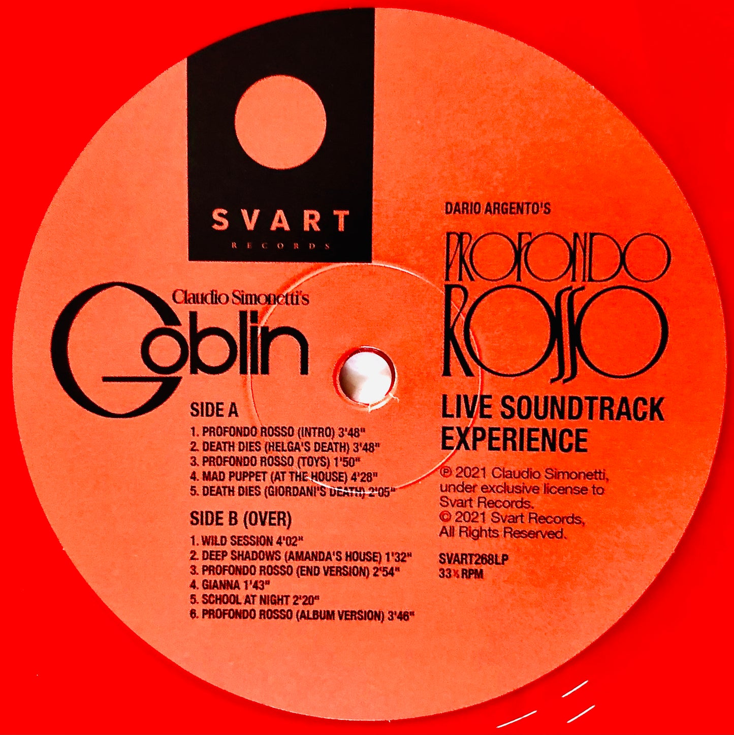 GOBLIN - Profondo Rosso (Live Soundtrack Experience) - Vinile Rosso Trasparente