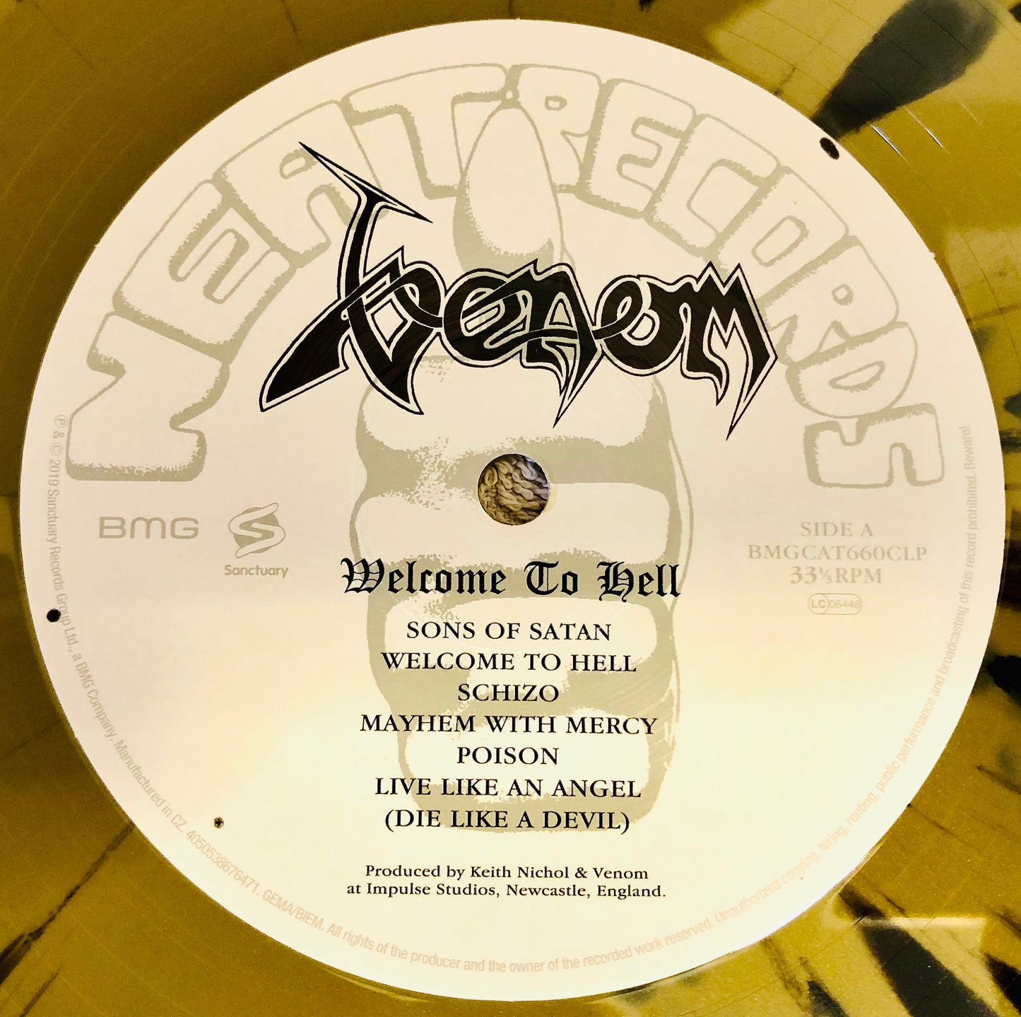 VENOM - Welcome to Hell - Vinile Dorato Splatter Nero (Ed. 40° Anniversario)