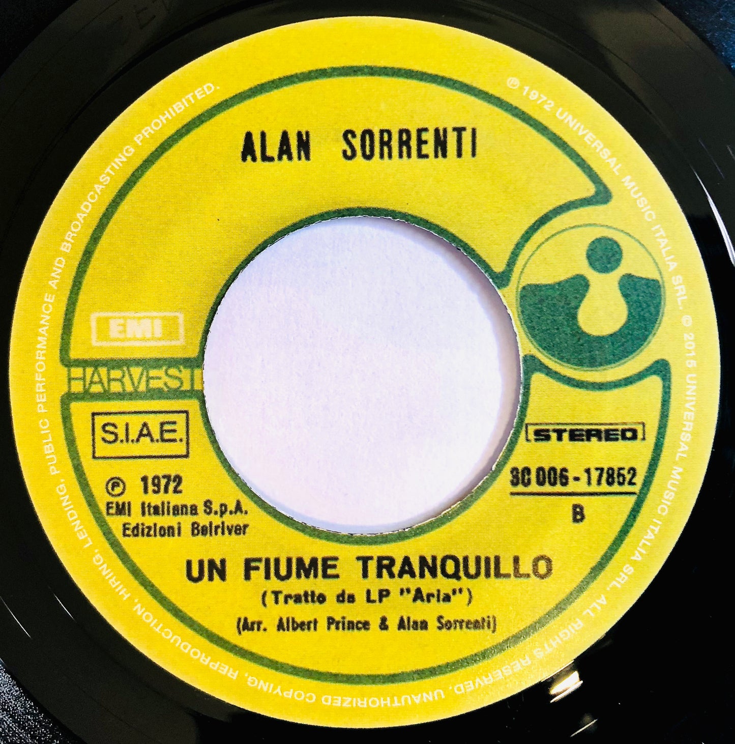 ALAN SORRENTI - Vorrei Incontrarti / Un Fiume Tranquillo - 45rpm Vinile Nero (7" Black)