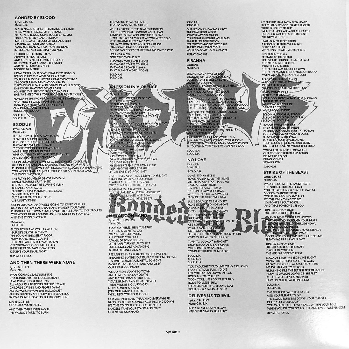 EXODUS - Bonded by Blood - Vinile Nero Rimasterizzato